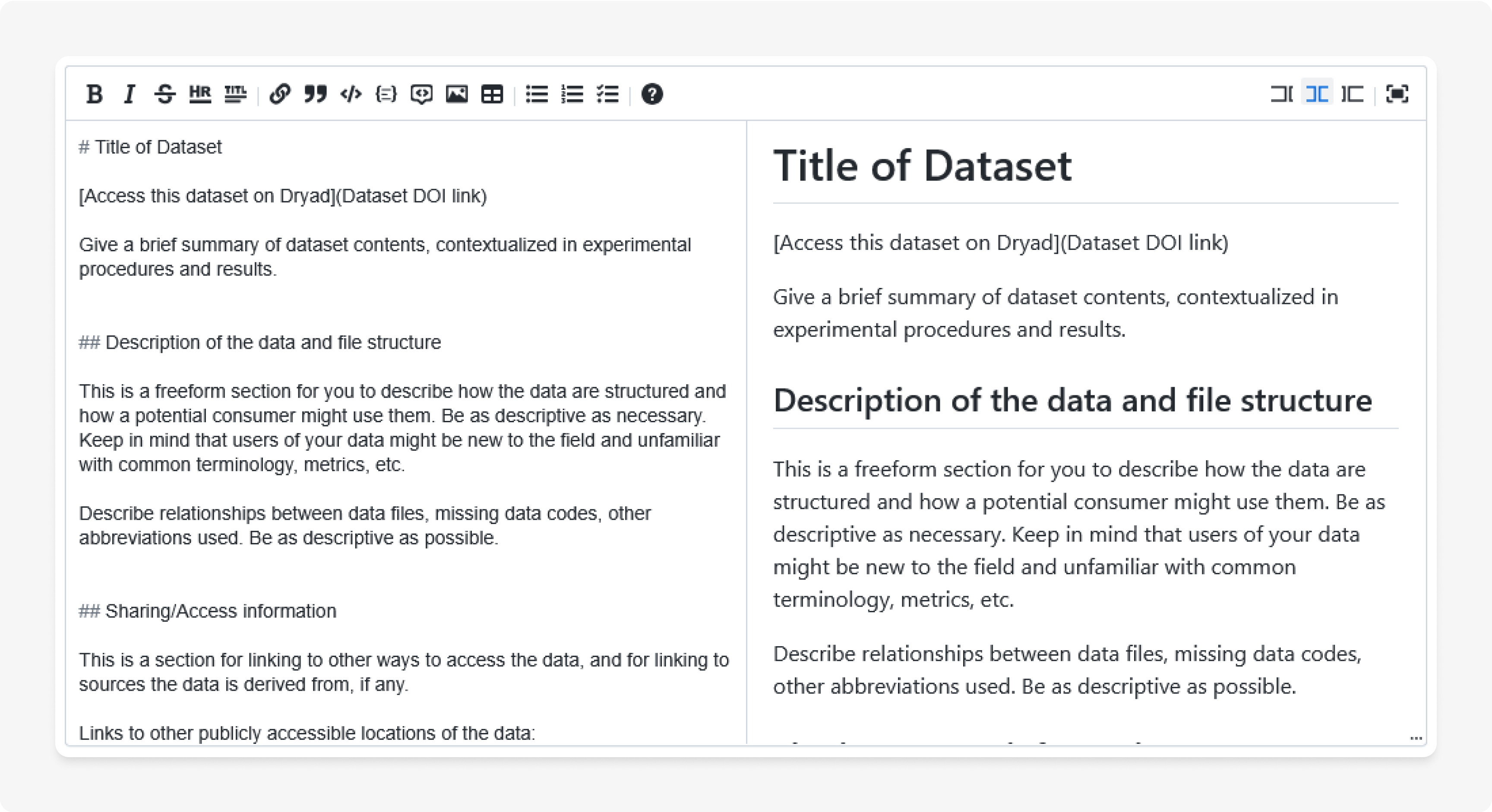 README editor example